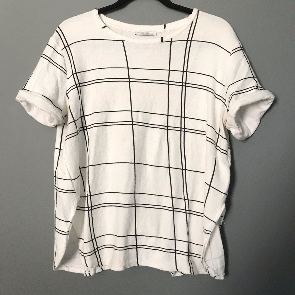White and black zara top